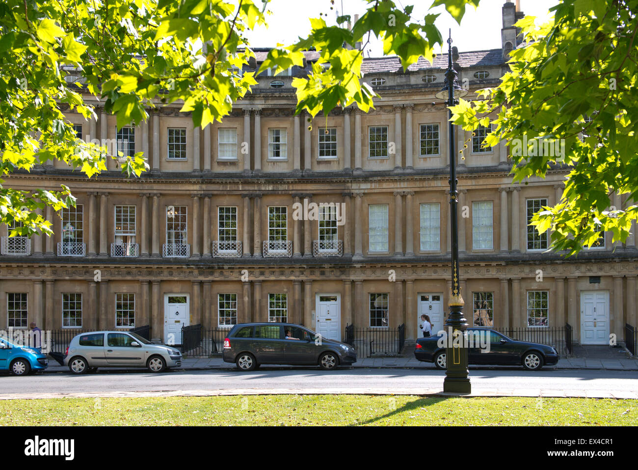 Le cirque dans la baignoire, une terrasse géorgienne circulaire/regency de maisons conçues par l'architecte John Wood l'ancien à la fin du xviiie.c uk Banque D'Images
