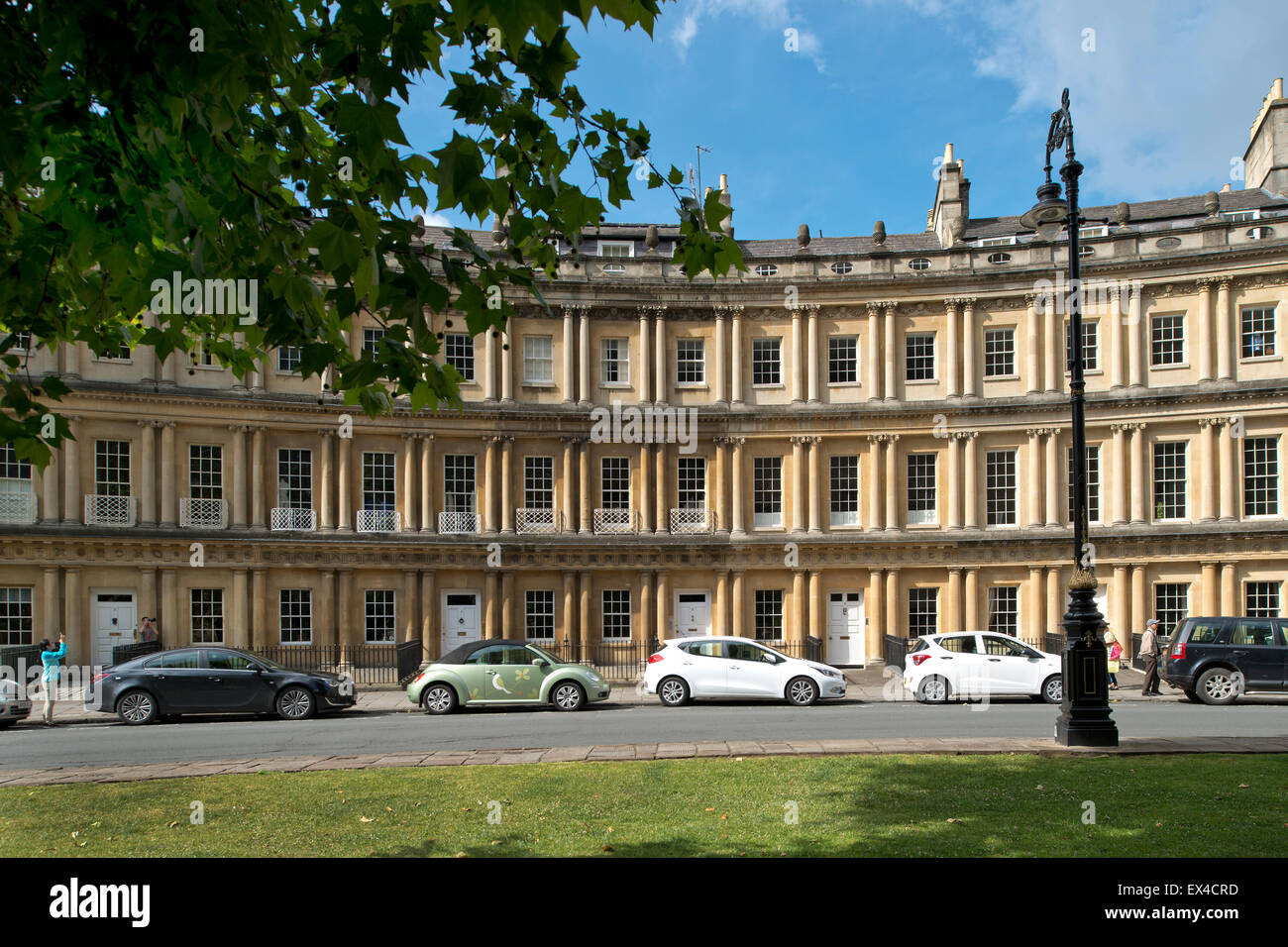 Le cirque dans la baignoire, une terrasse géorgienne circulaire/regency de maisons conçues par l'architecte John Wood l'ancien à la fin du xviiie.c uk Banque D'Images