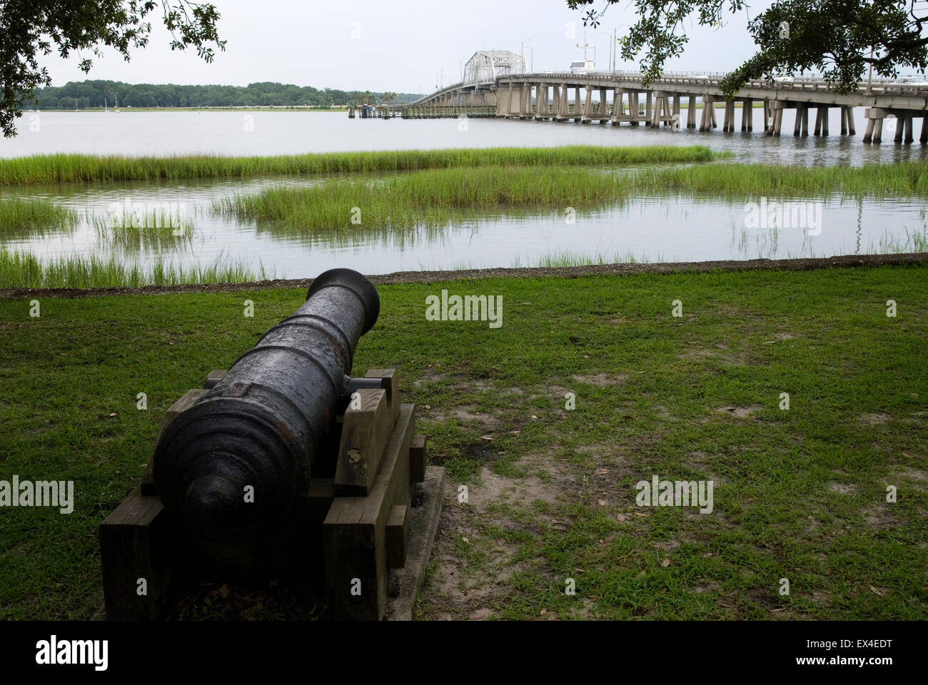 Richard C. Woods Memorial Bridge et de Beaufort en Caroline du Sud USA Banque D'Images