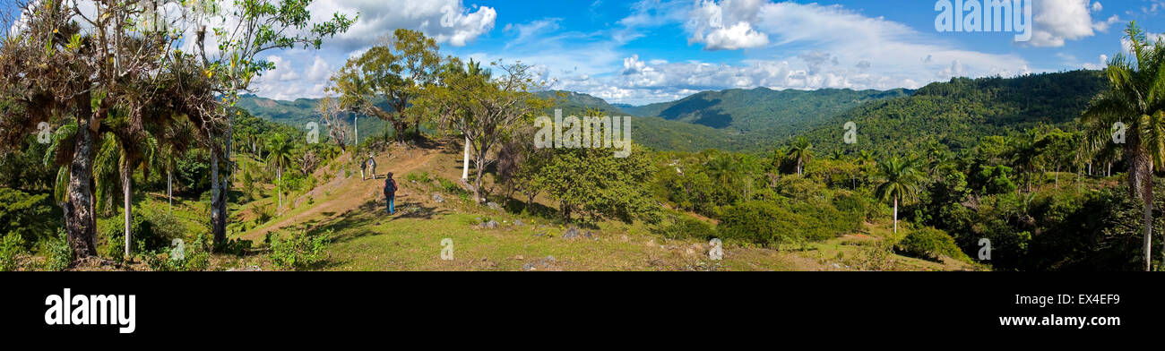 L'horizontale (4) stitch photo panoramique en Topes de Collantes Parc National de Cuba. Banque D'Images