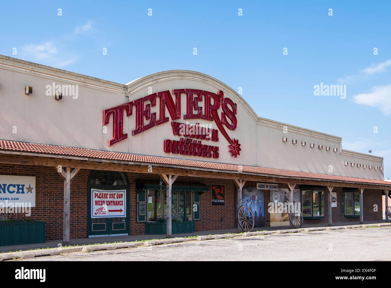 L'extérieur de l'Ouest Tener Outfitters à Oklahoma City, Oklahoma, USA. Banque D'Images