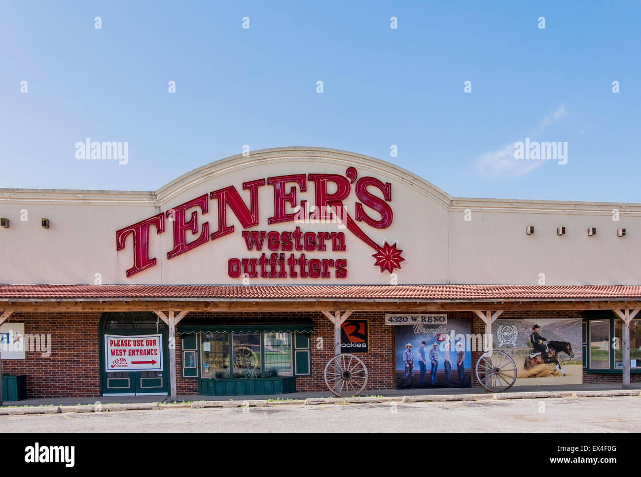 L'extérieur de l'Ouest Tener Outfitters à Oklahoma City, Oklahoma, USA. Banque D'Images