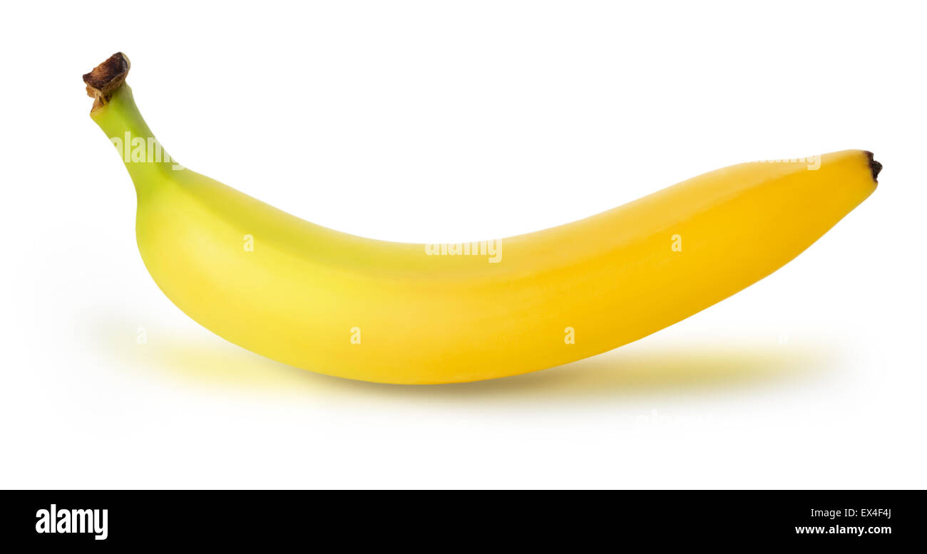 La banane sur fond blanc. Banque D'Images