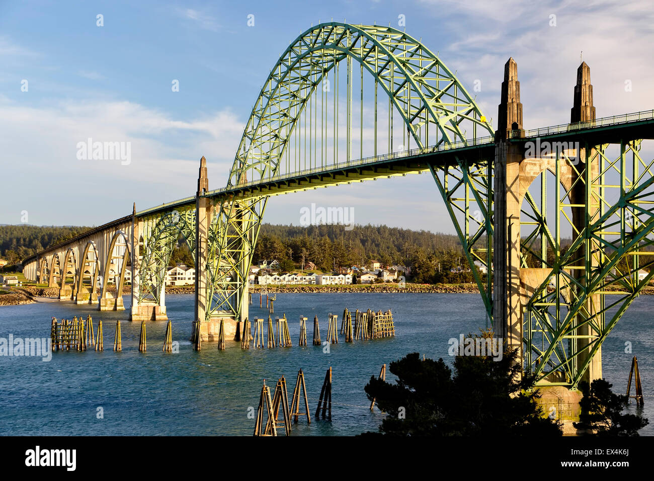 Yaquina Bay Bridge, Newport, Oregon USA Banque D'Images