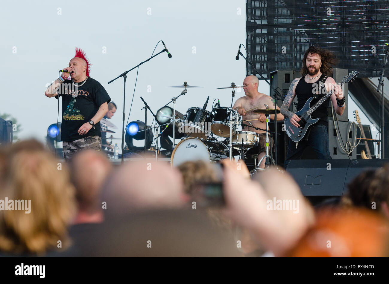 PIESTANY, Slovaquie - 26 juin 2015 : Le groupe de rock punk écossais exploités effectue sur music festival à Piestany Topfest Banque D'Images