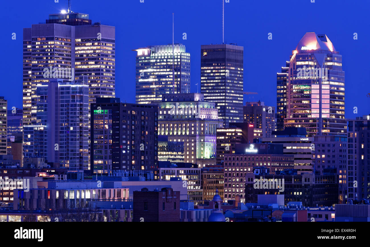 Montréal skyline at Dusk Banque D'Images