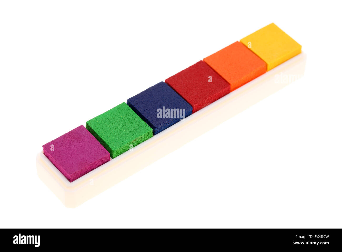 Set de tampon encreur isolé sur fond blanc Banque D'Images