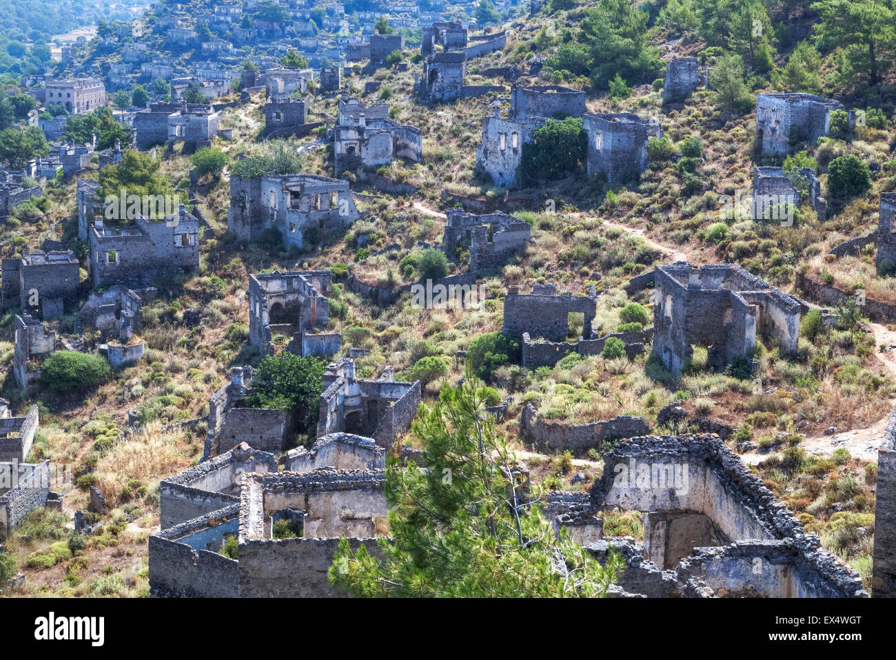 Kayakoey, ville fantôme, Marmaris, Mugla, Turquie Banque D'Images