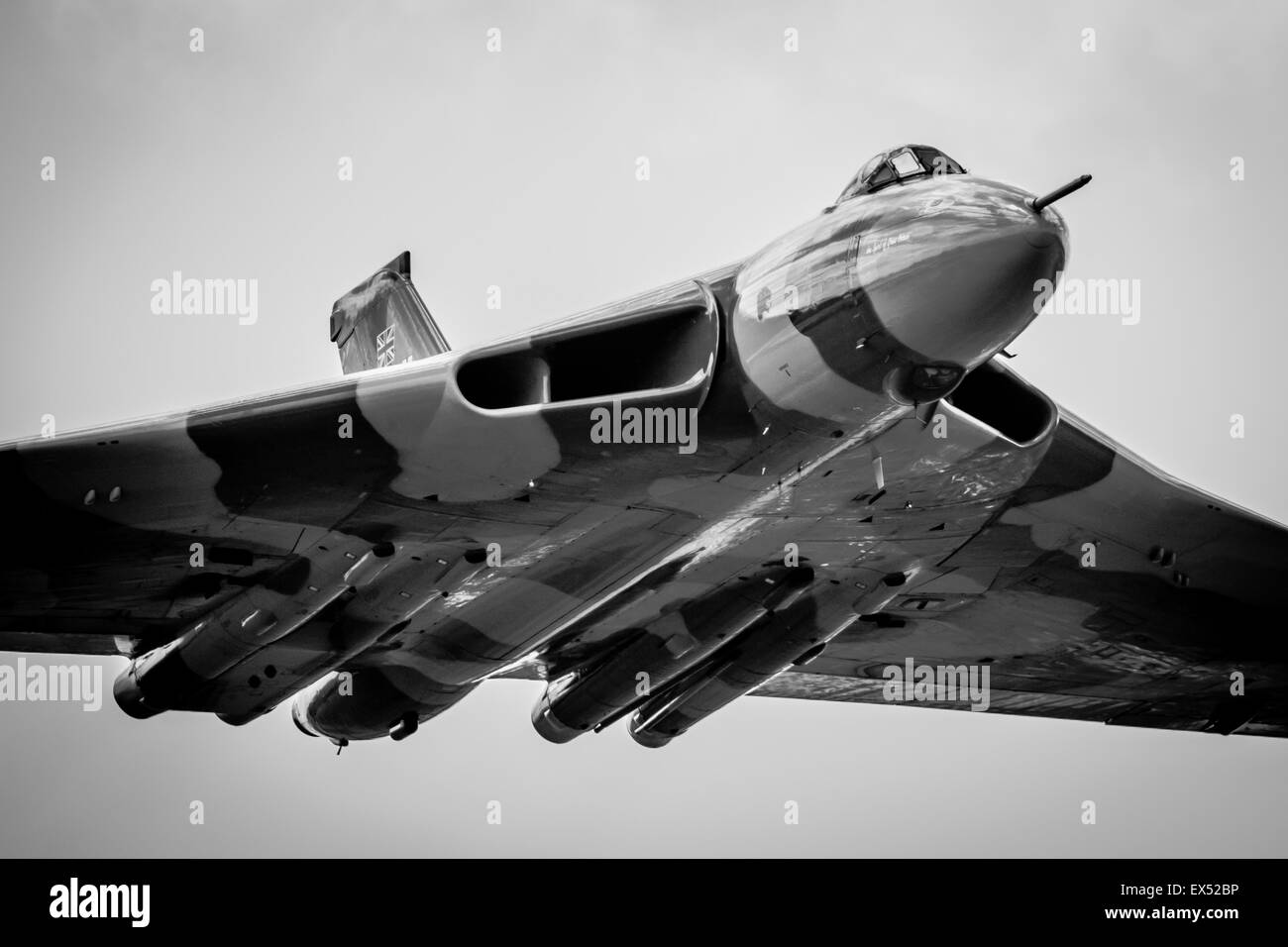 Avro Vulcan XH558 entrée en terre. Banque D'Images