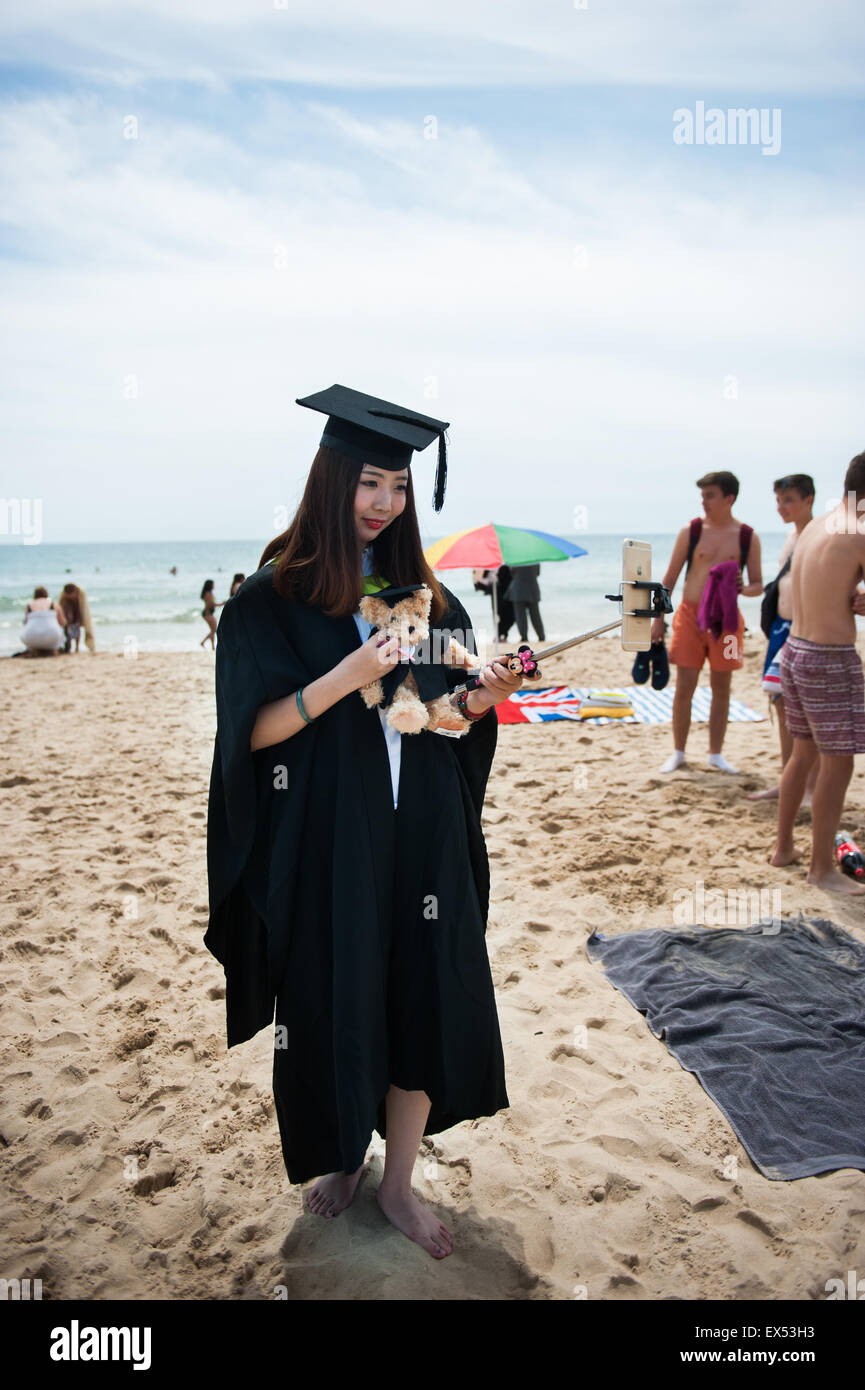 Remises de diplômes sur la plage de Bournemouth Banque D'Images
