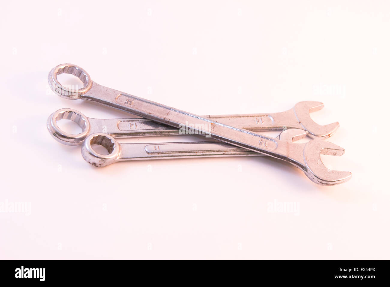 La clé du travail de l'industrie métallique en acier brillant de l'objet Banque D'Images