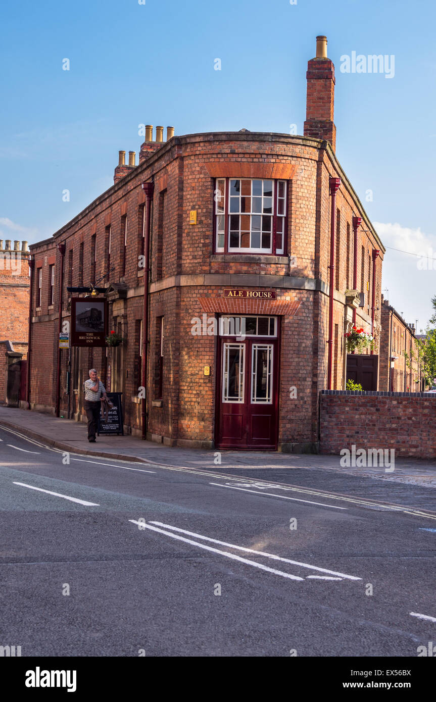 Brunswick Inn, 1842, par Francis Thompson, de la terrasse, Derby, Derbyshire, Angleterre Banque D'Images