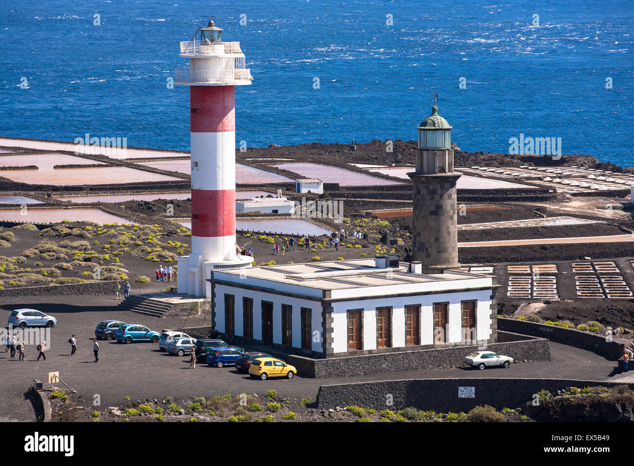 ESP, l'Espagne, les Canaries, l'île de La Palma, le nouveau et l'ancien phare de El Faro près de Fuencaliente, à l'extrémité sud Banque D'Images