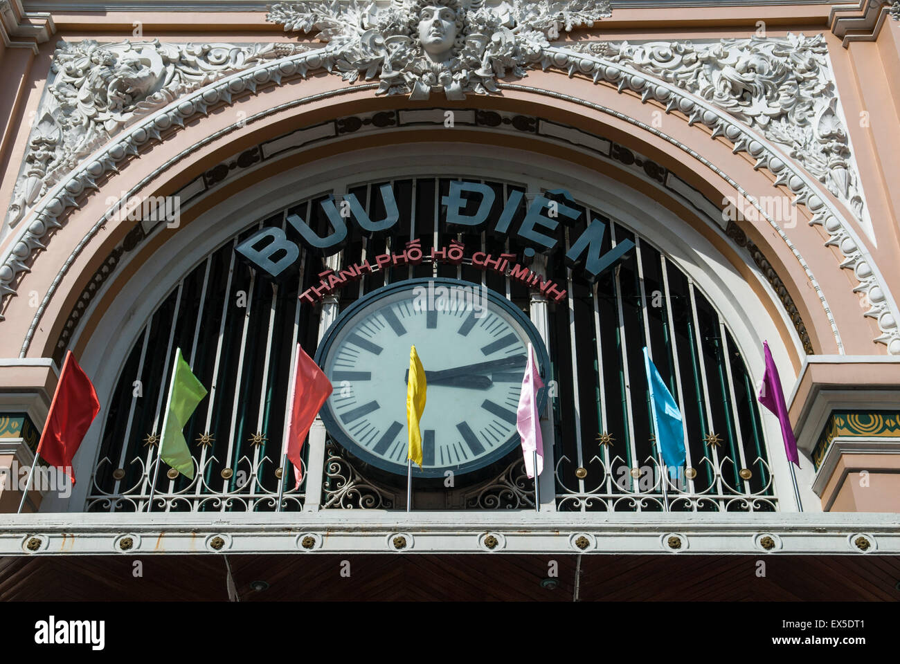 L'extérieur de la Bureau de poste français à Saigon, Vietnam Banque D'Images