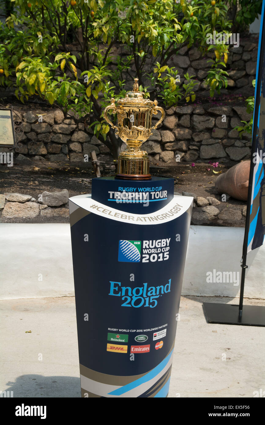 Ellis Web Coupe du Monde de Rugby à l'Eden Project Banque D'Images