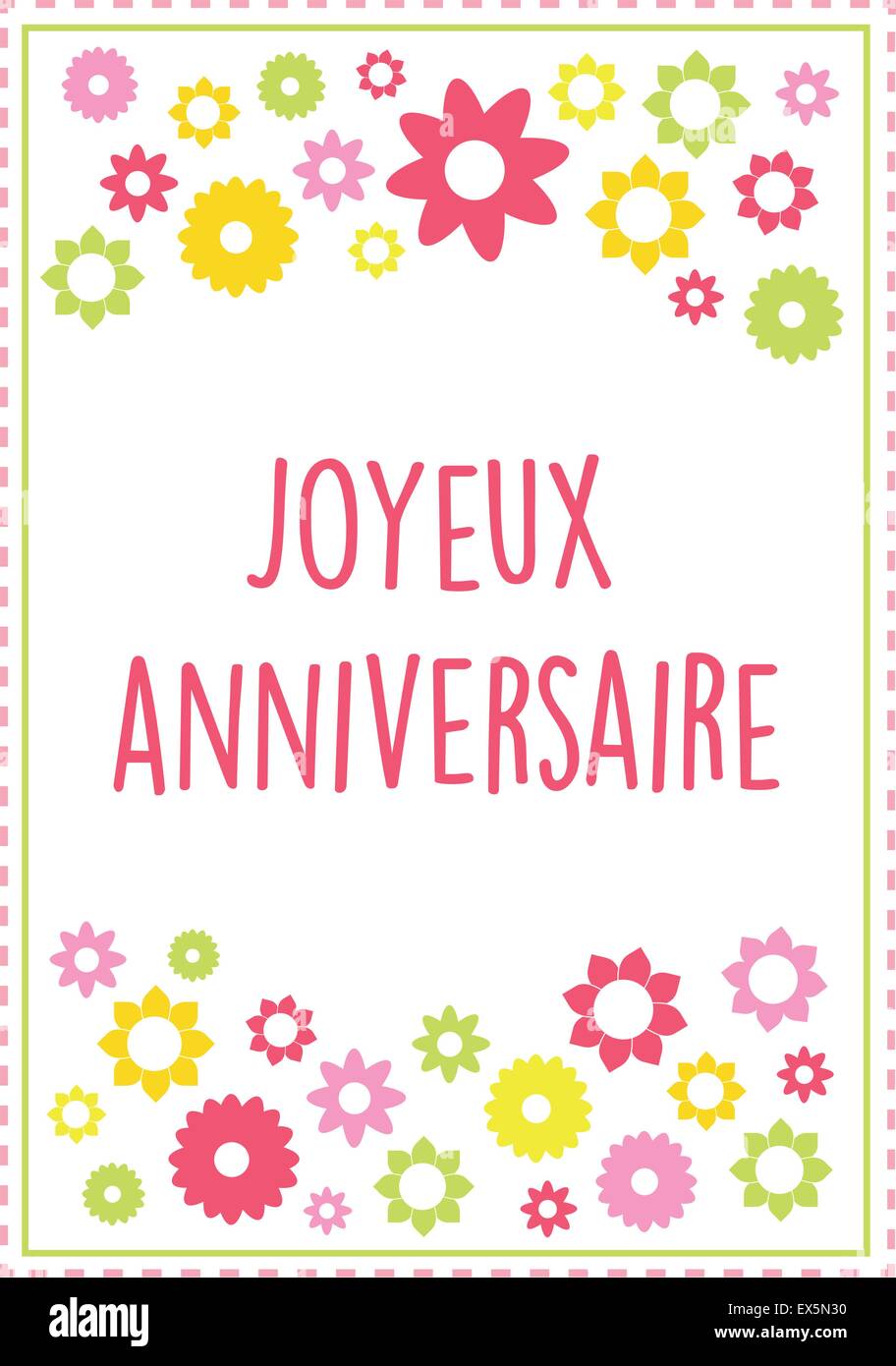 Vector Illustration Francaise Carte De Vœux D Anniversaire Bonne Fete Image Vectorielle Stock Alamy