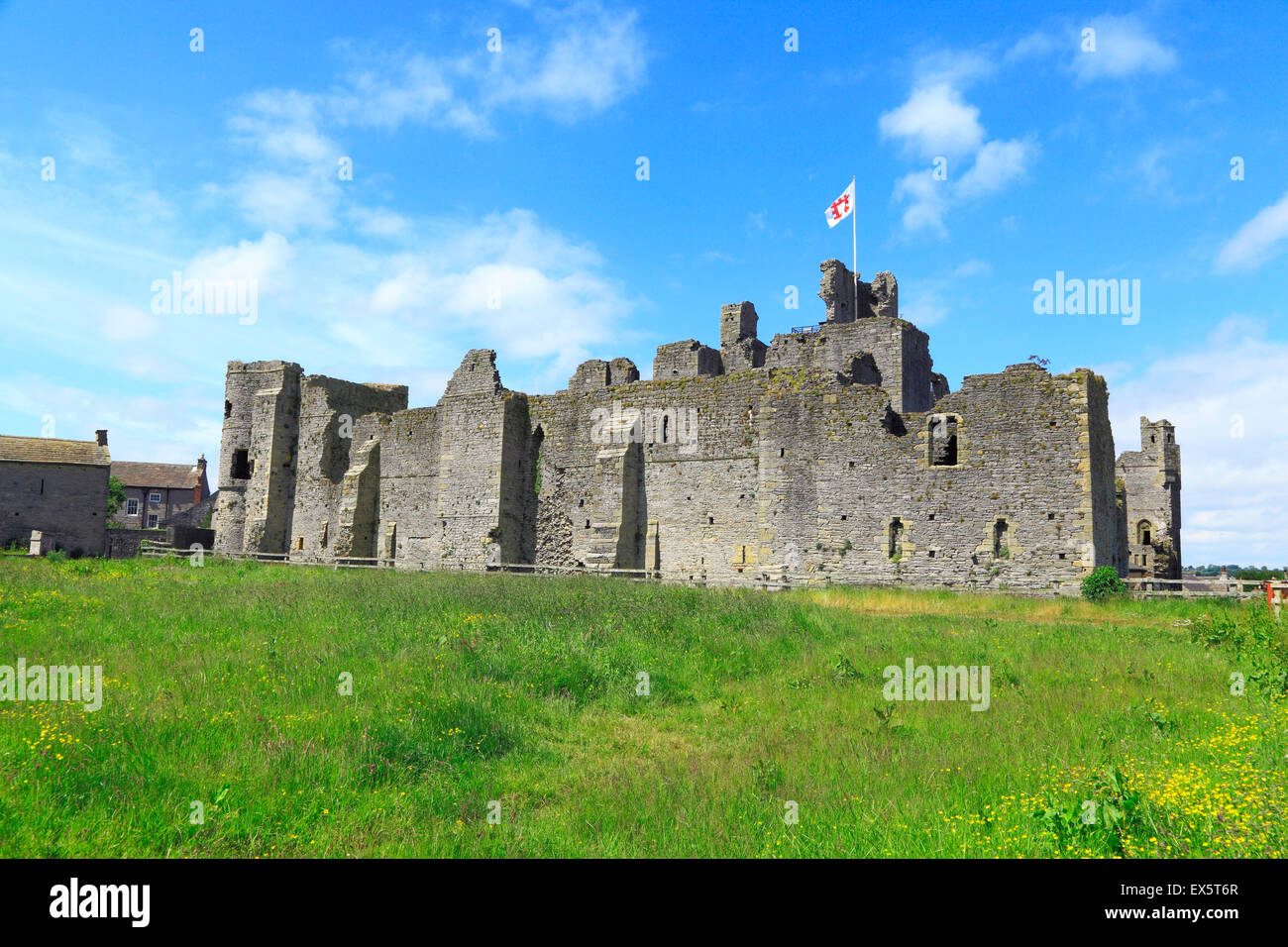Château de Middleham, forteresse médiévale du roi Richard 3ème, Yorkshire Angleterre UK, Yorkshire Dales National Park Banque D'Images