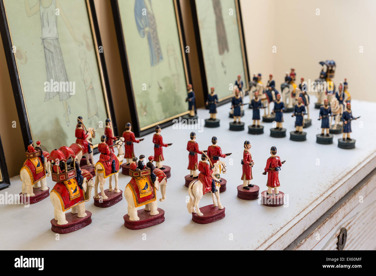 Le jeu d'échecs figurines indiennes Banque D'Images