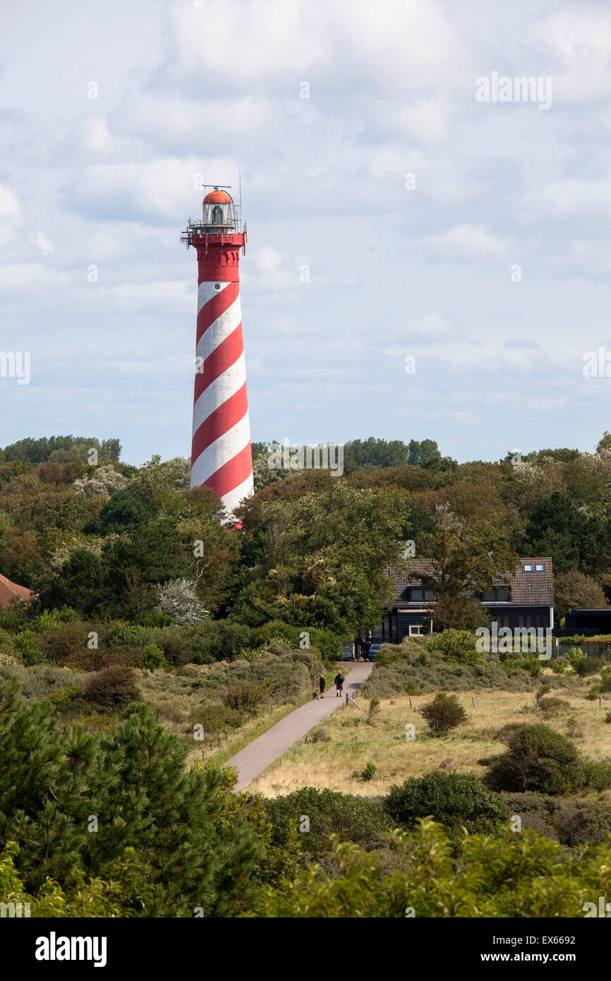 L'Europe, Pays-Bas, Zeeland, le phare de Misdroy /Miedzyzdroje à Schouwen-Duiveland. Banque D'Images