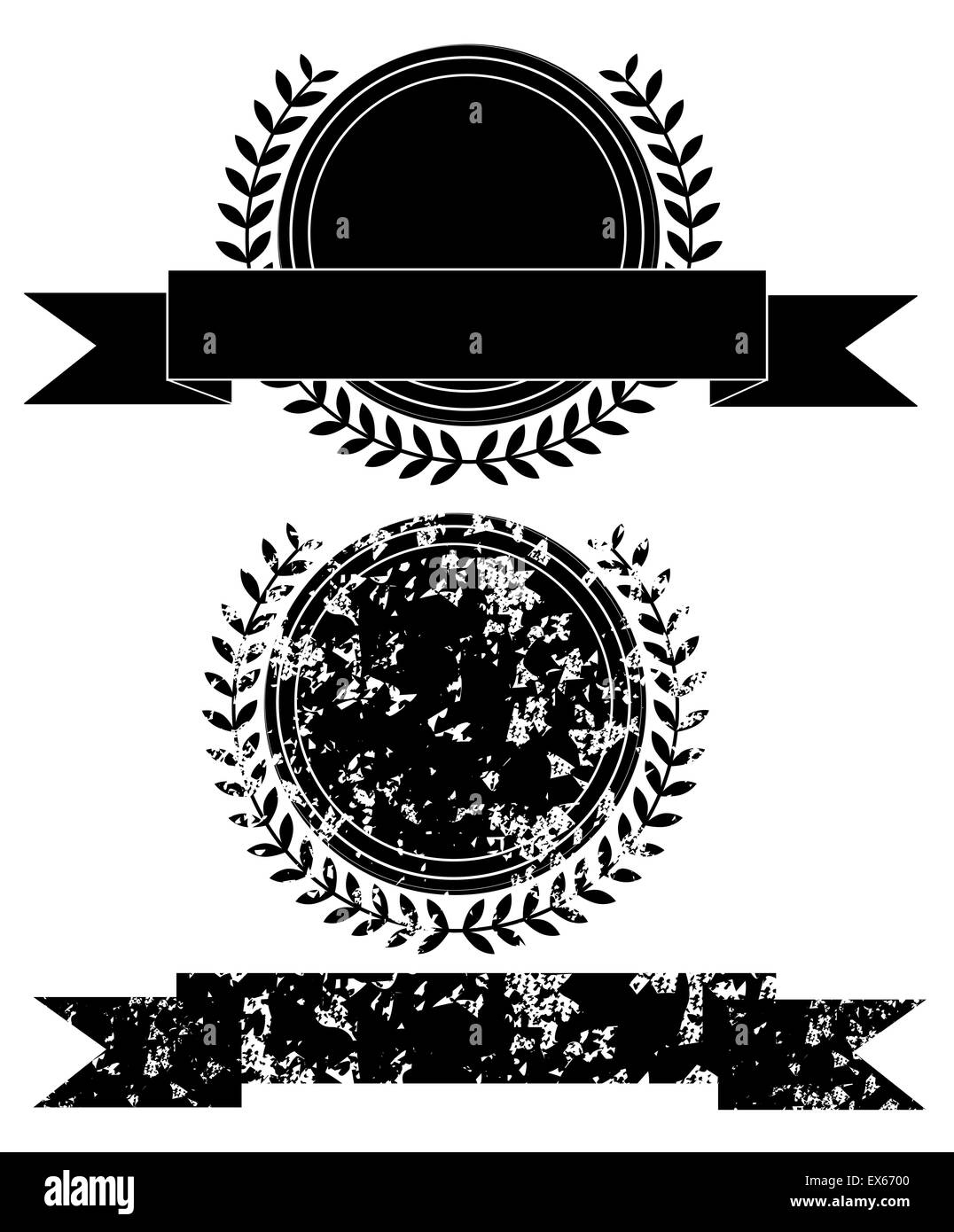 Design noir et blanc médaille Banque D'Images