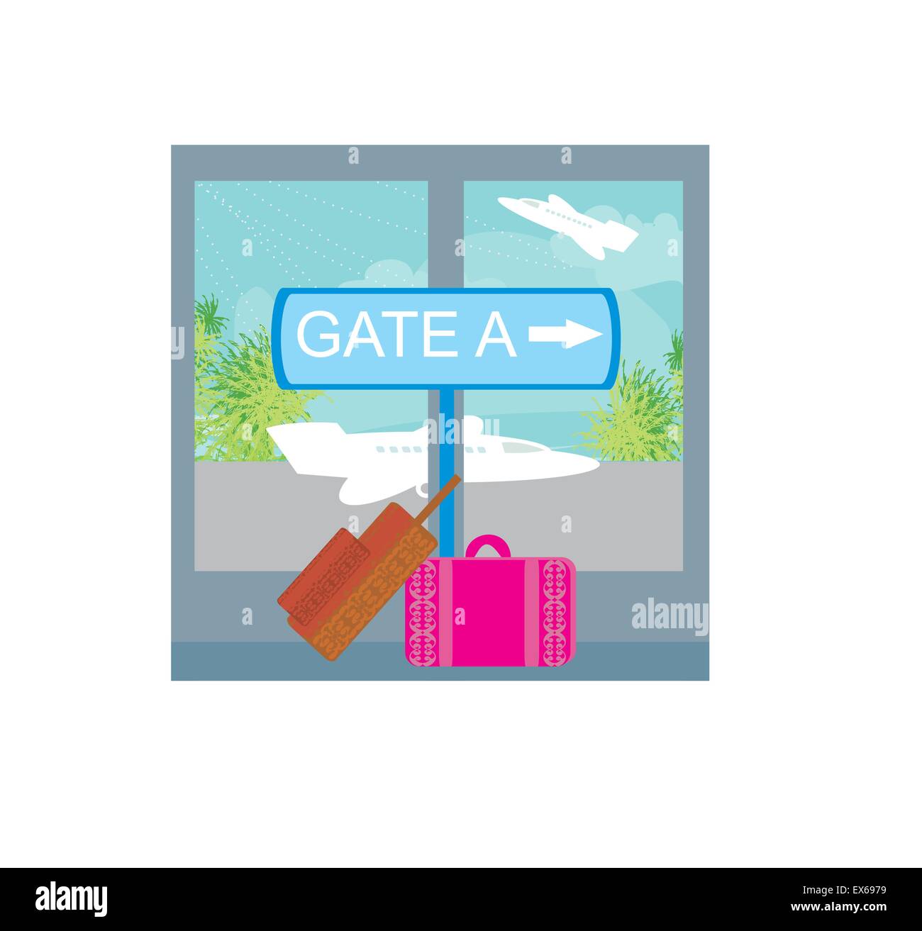 Valises de voyage in airport Illustration de Vecteur