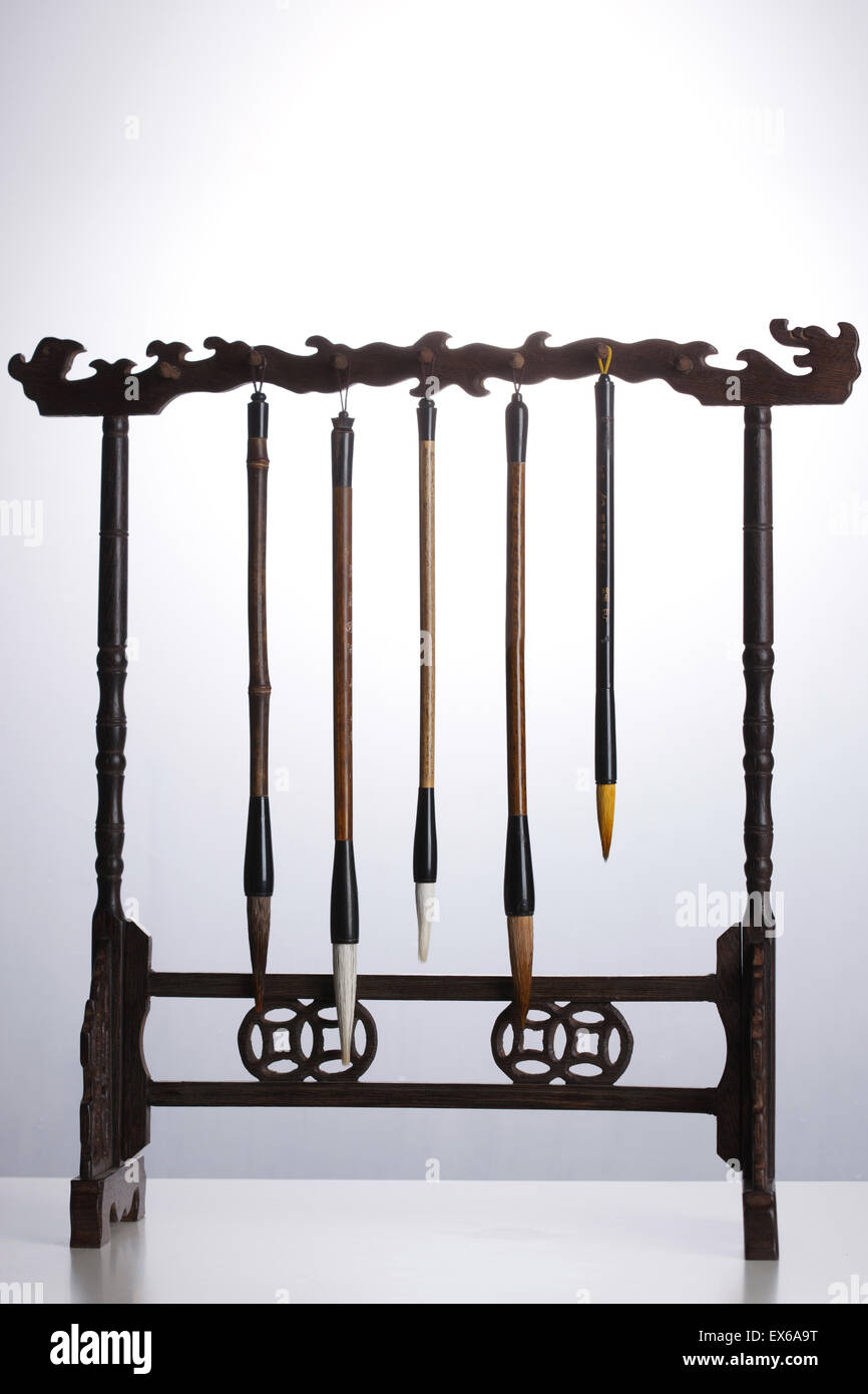 La vie encore pinceau calligraphie Banque D'Images