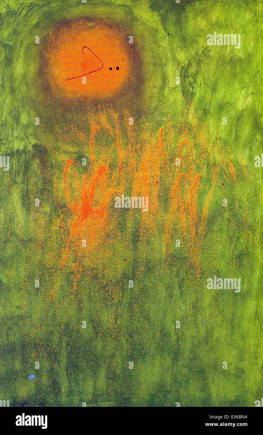 Cheveux Joan Miró poursuivi par deux planètes Banque D'Images