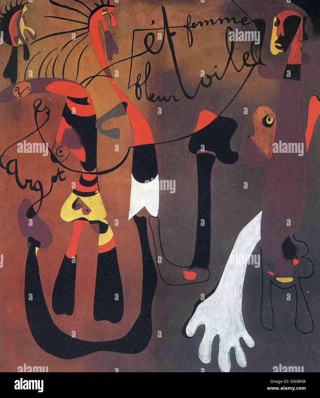 Joan Miro escargot, femme, fleur, et Star Banque D'Images