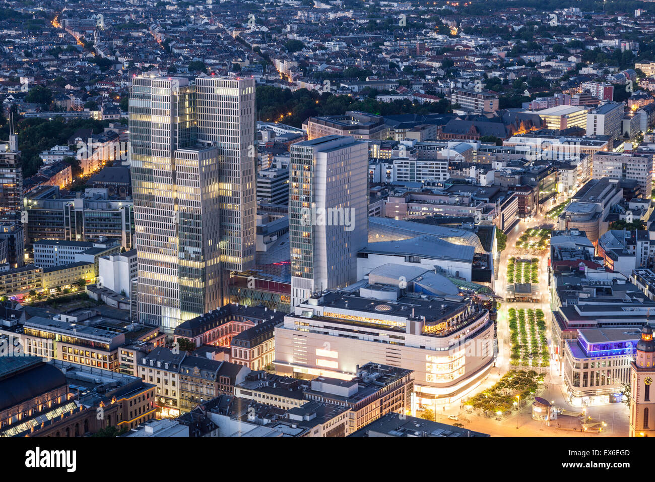 Nextower et Palais Quartier gratte-ciel dans la ville de Francfort-sur-Main, Allemagne Banque D'Images