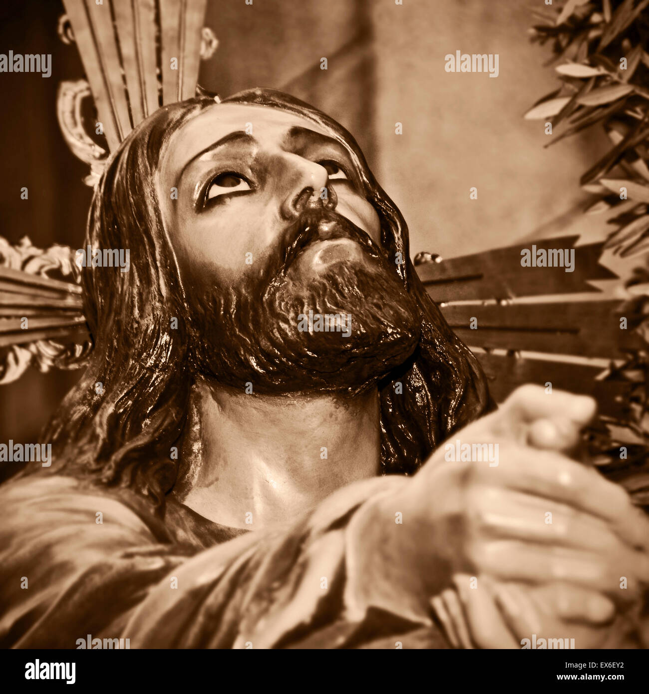 Une représentation de Jésus Christ priant dans le jardin de Gethsémané Banque D'Images