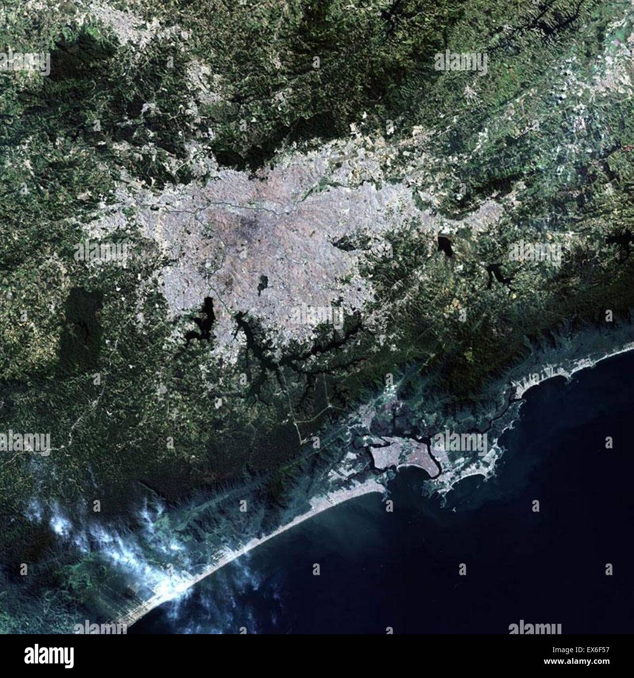 Image satellite de Sao Paulo, Brésil 2002 Banque D'Images
