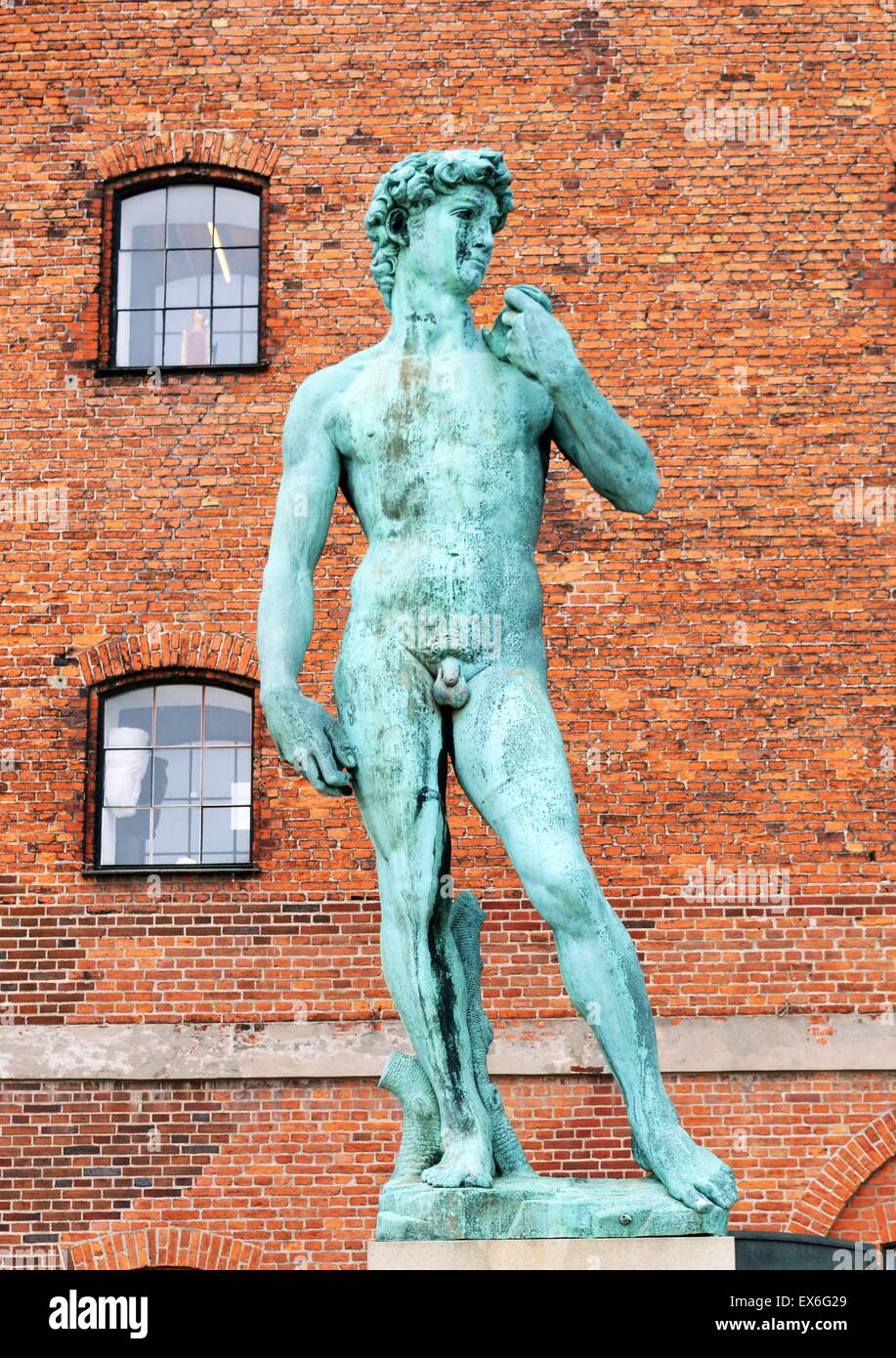 Version en bronze de la Statue de David de Michel-Ange, Copenhague, Danemark 2014 Banque D'Images