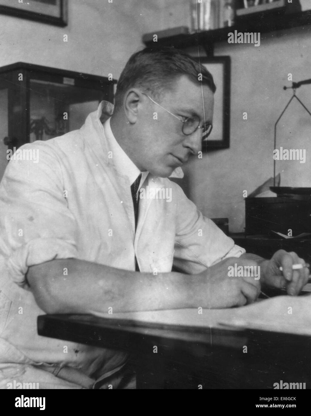 Photographie de Frederick Grant Banting (1891-1941) était un médecin canadien qui a reçu le Prix Nobel de physiologie ou médecine en 1923, ainsi que John James Rickard MacLeod, pour être le premier à extraire l'insuline par le pancréas. Cet avancement al Banque D'Images