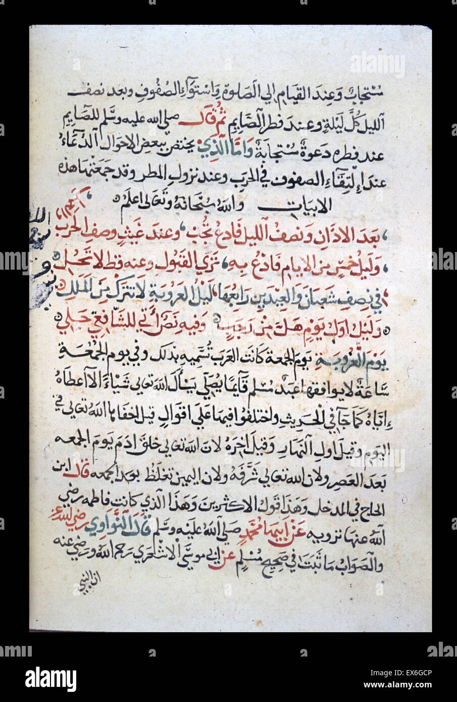 Kit d'un traité intitulé ?b ?d ?b m ? Yatakarraru f ? Al-yawm wa-al-laylah min al-akl wa-al-shurb wa-al-du' ?' wa-al-nawm (bon déroulement de manger, de boire, de prier, et de sommeil, qui répète jour et nuit) par al-Aqfahs ? (D. 1405/808) Banque D'Images