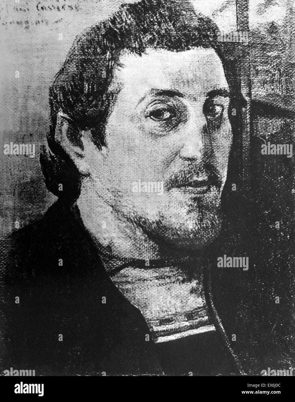 Auto-portrait de Eugène Henri Paul Gauguin (1848-1903) artiste postimpressionniste français. Datée 1891 Banque D'Images