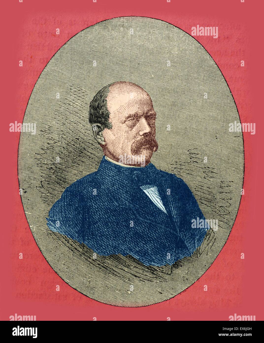 Otto Von Bismarck, (1 avril 1815 - 30 juillet 1898), homme d'État prussien conservateur qui ont dominé les affaires allemandes et européennes des années 1860 jusqu'en 1890. Banque D'Images