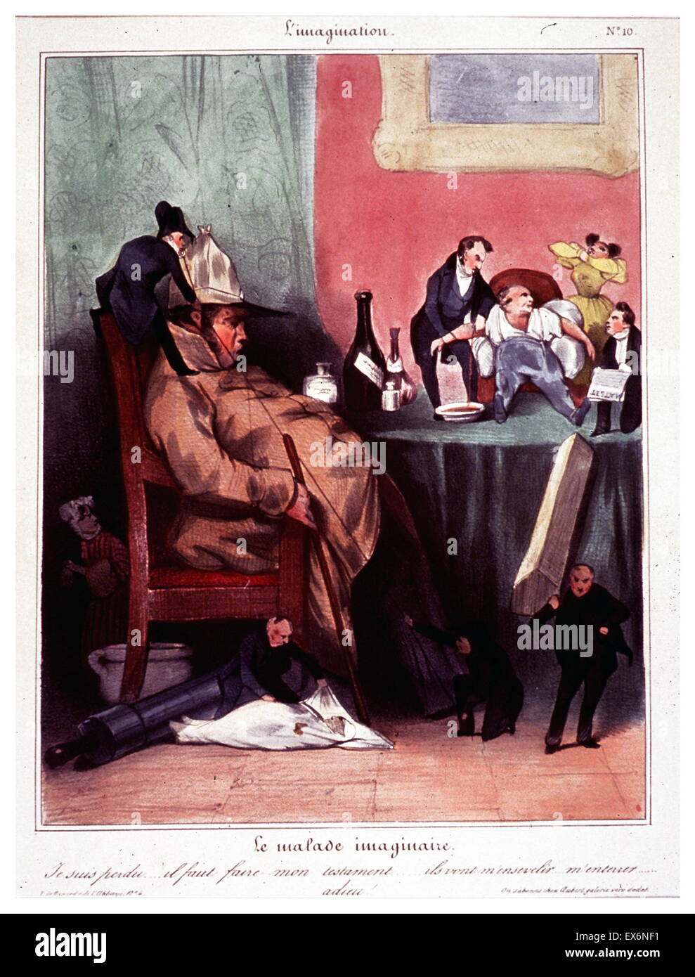 Le malade imaginaire par Honoré Daumier (1808-1879) Banque D'Images