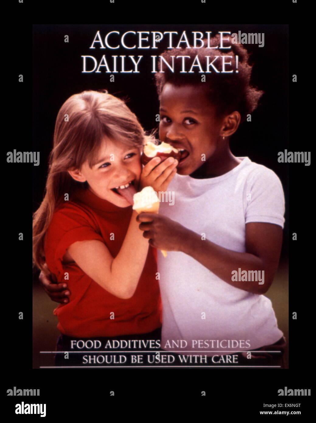 L'apport quotidien acceptable ! 1984 Organisation Mondiale de la santé santé publique Santé environnementale pour l'affiche Banque D'Images