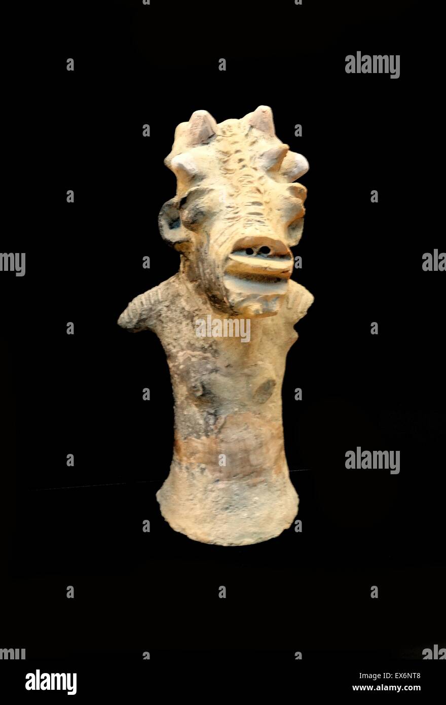 Figurine anthropomorphe du Tchad, Afrique centrale. En date du 9e siècle avant J.-C. Banque D'Images