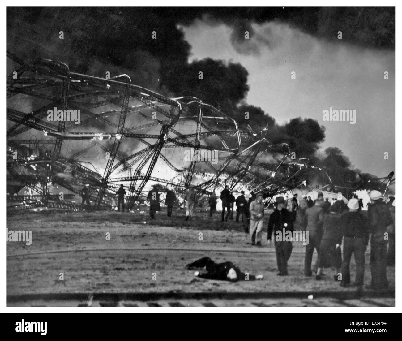 Le dirigeable Hindenburg à Lakehurst, New Jersey 1936 Banque D'Images