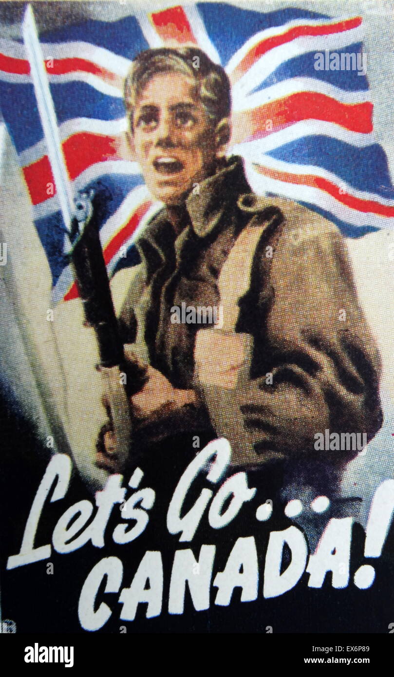 La seconde guerre mondiale affiche de propagande canadienne Banque D'Images