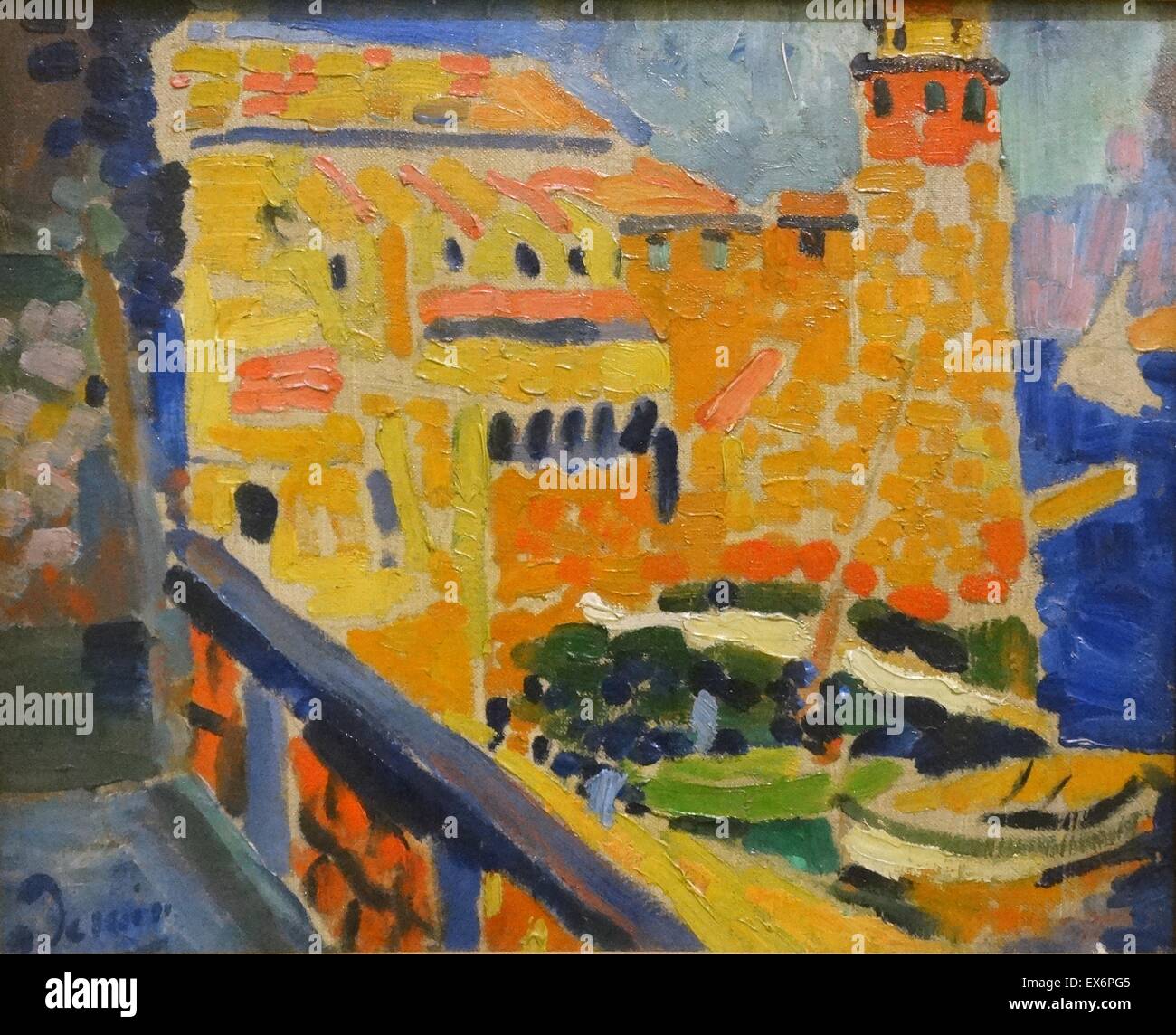 La peinture intitulée "Le Phare de Collioure" par André Derain (1880-1954) artiste français, peintre, sculpteur et co-fondateur du Fauvisme avec Henri Matisse. Datée 1905 Banque D'Images