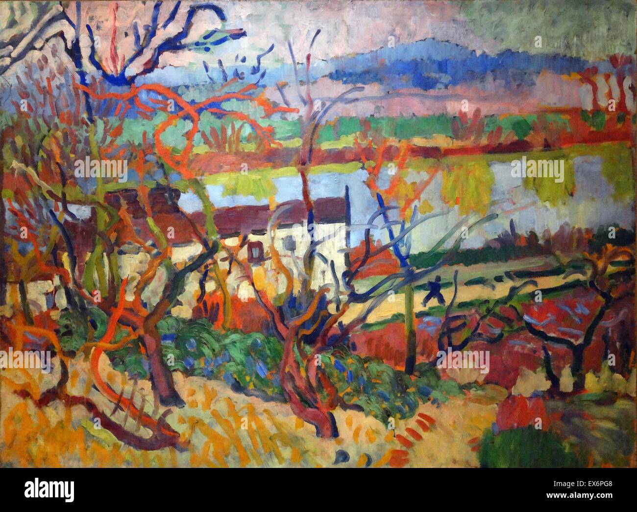 La peinture intitulée 'La Rivière' par André Derain (1880-1954) artiste français, peintre, sculpteur et co-fondateur du Fauvisme avec Henri Matisse. Datée 1905 Banque D'Images