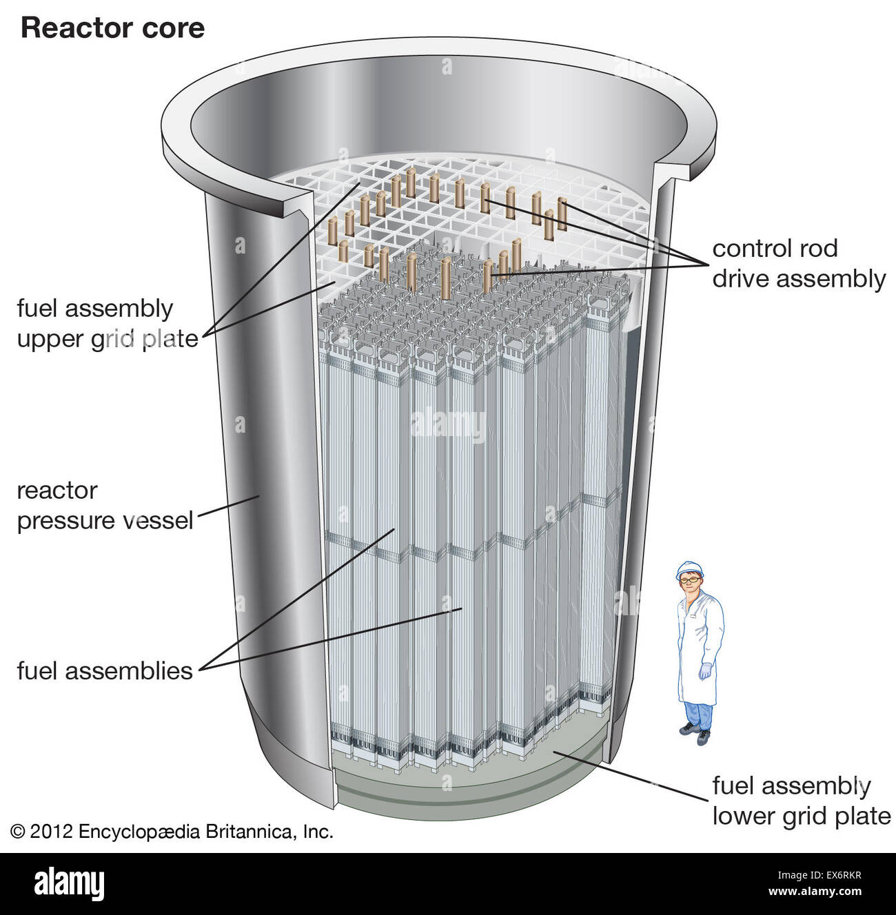 Réacteur à eau sous pression : coeur du réacteur Banque D'Images