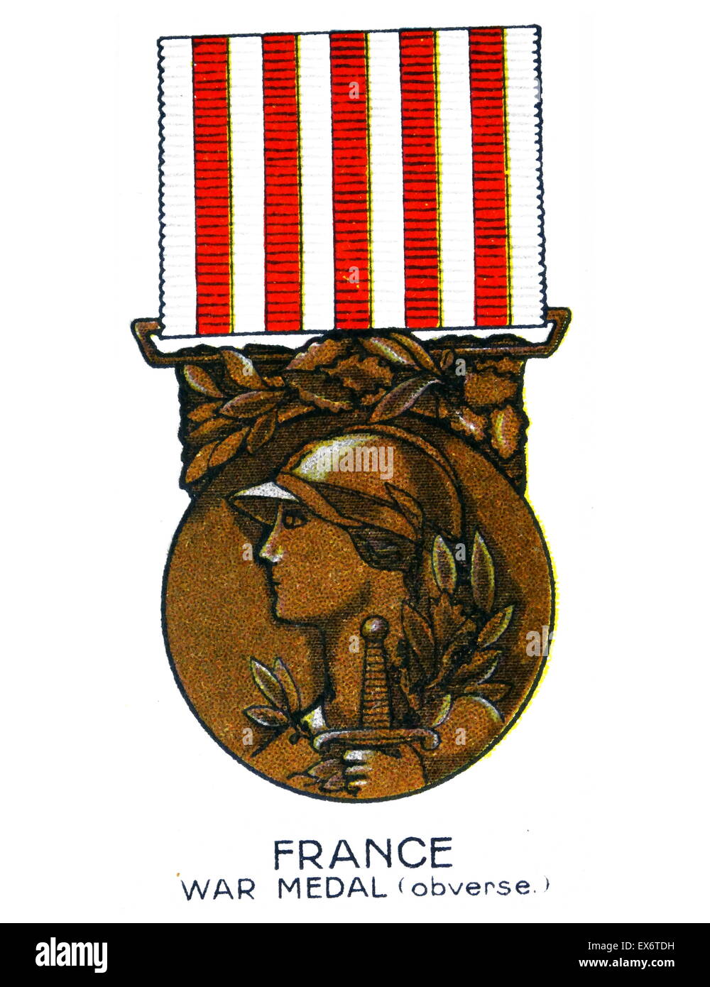 Médaille commémorative de la guerre 1914-1918 (avers) France a été attribué à des soldats et des marins pour participer à la Première Guerre mondiale 1. Banque D'Images