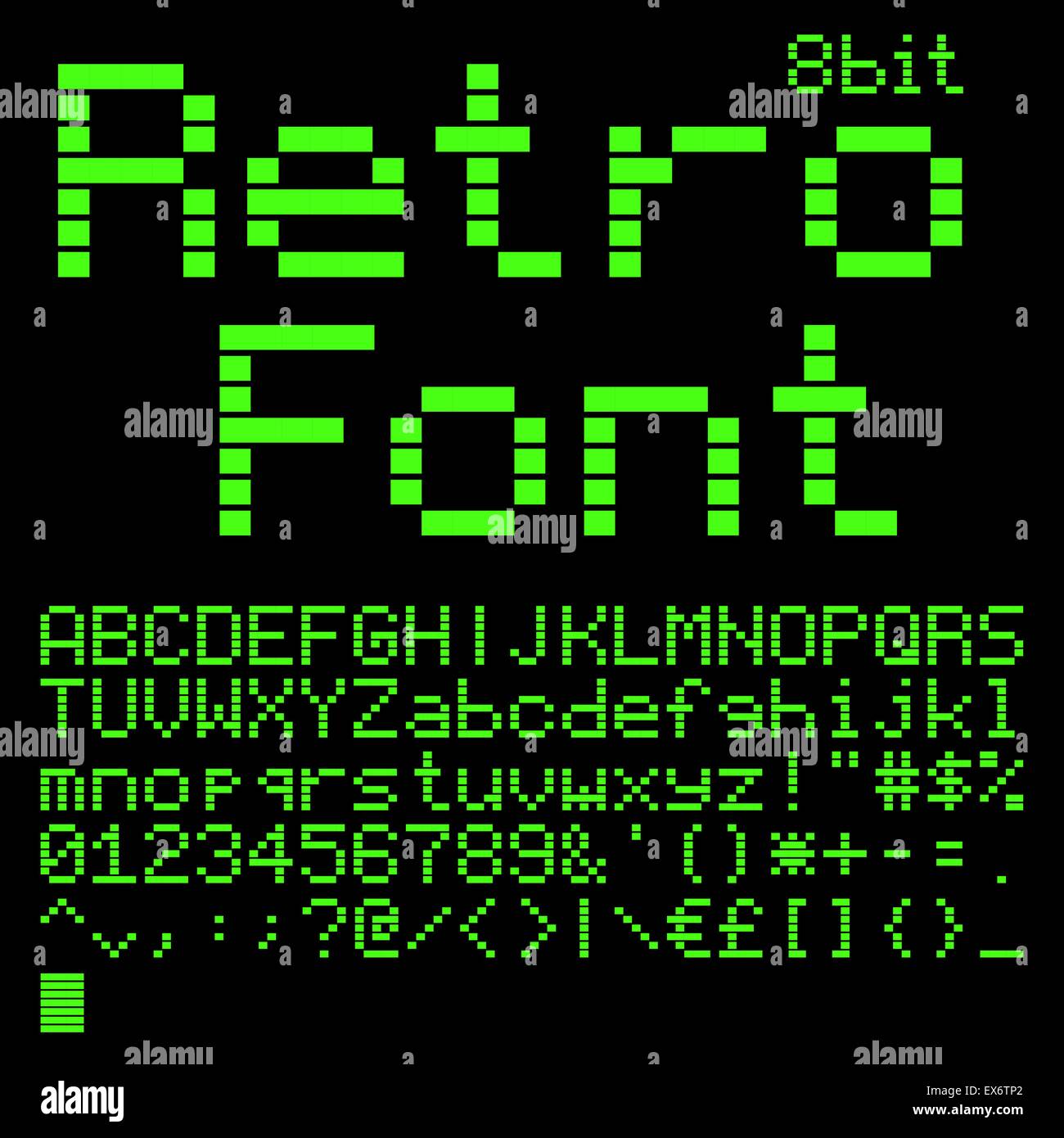polices 8 bits Illustration de Vecteur