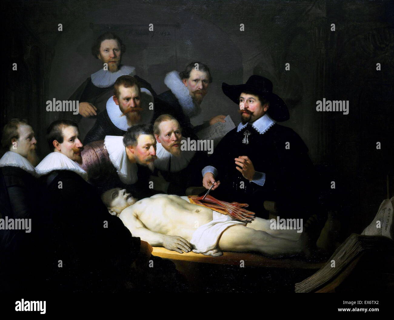 La leçon d'Anatomie du Dr Nicolaes Tulp 1632 par Rembrandt. Banque D'Images