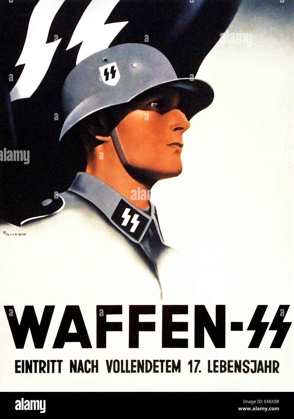 Waffen SS. La propagande nazie 'affiche de recrutement Inscrivez-vous à 17 ans ou plus" 1941 Banque D'Images