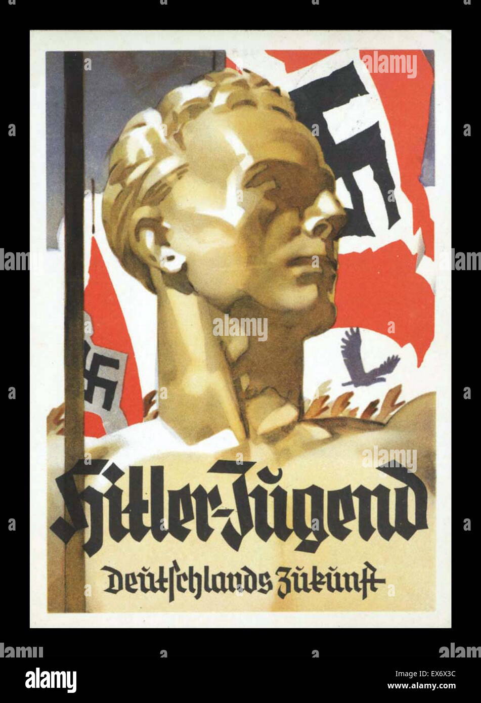 La propagande nazie Hitler affiche de recrutement des jeunes 1942 Banque D'Images