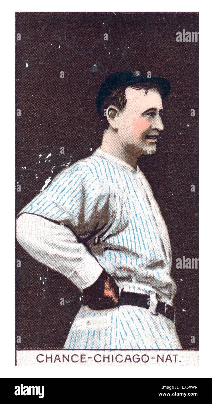 Frank Chance, carte de base-ball des Cubs de Chicago, portrait, portrait 1912 carte de base-ball Banque D'Images